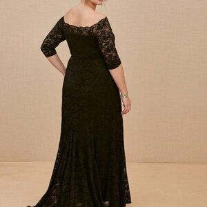 Torrid Black Lace Off the Shoulder Weddimg Dress Sz 22